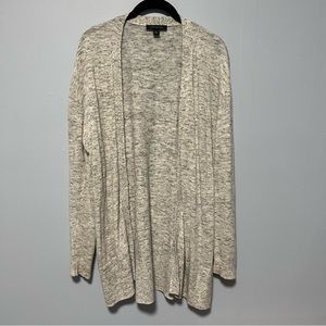 Ann Taylor Heathered Grey Open Front Cardigan